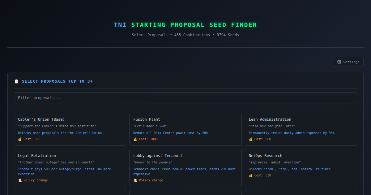 Seed Finder - TNI Toolkit